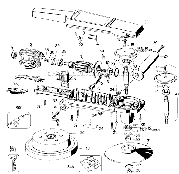 Page A Diagram and Parts List for 9531 Type 1 Black and Decker Sander Polisher